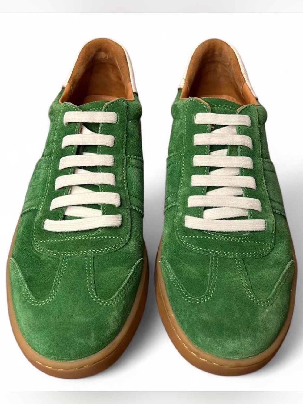Allen Edmonds "LUDLOW"‎ Slip-On Stretch Lace Sneakers GREEN Suede 7.5D